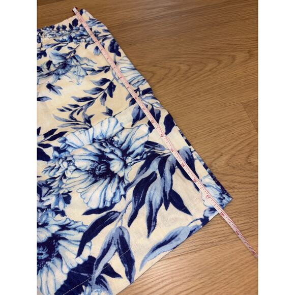 Ellen Tracy blue floral skort linen blend with elastic waistband size XL - Picture 5 of 6